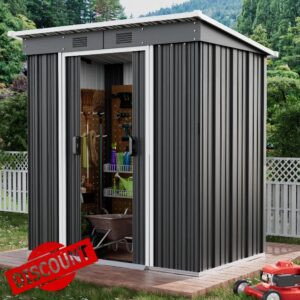 ELUCHANG Metal Garden Shed 6x4ft