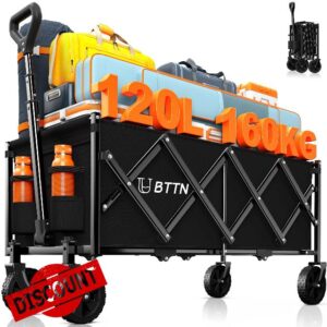 BTTN 120L Extra-Long Folding Festival Trolley on Wheels