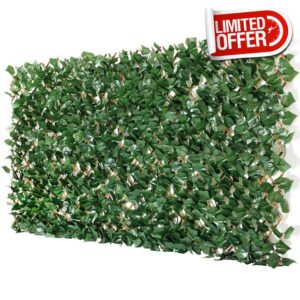 Artificial Maple Leaf Willow Extendable Trellis Plastic Hedge Garden Fence Screening Privacy 2m x 1m