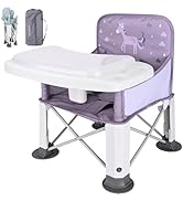 Portable diaper changing pad with built-in storage. Folds into compact black carrying case. Unfolds to reveal padded changing surface, mesh pockets for supplies, and detachable toy bar.
