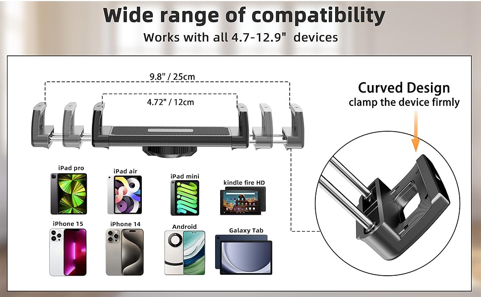 Comparison of two black metal mounting poles. Left pole has 2.5 cm diameter top opening and adjustment knob. Right pole has 2.0 cm diameter opening.