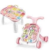 Baby Walker 3 in 1 Sit-to-Stand Learning Walker Kids Activity Center with Weight Gain Design Tabl...