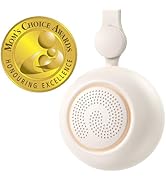 Circular portable light with spiral illuminated design. White exterior, warm yellow glow. Features hanging loop and control buttons on side. Compact size for portability.