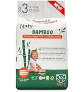 Naty Bamboo Viscose Baby Nappies – Silky Soft, Plant Based Nappy, Dermatologically Tested for Sen...