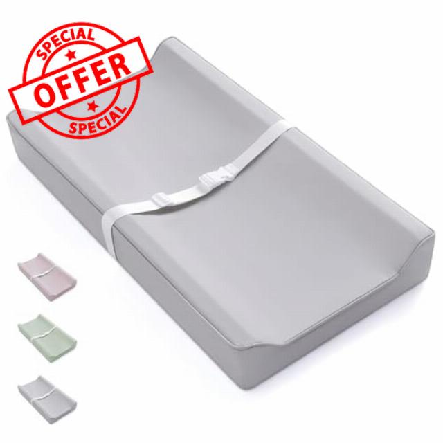80 * 40 * 10CM Deluxe Anti-Roll Wedge Nappy Baby Changing Mat with Wipe-Clean PU Cover