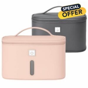 Rok`o Baby Bottle UV Steriliser – Quick 3-Minute Sanitizing Process | Efficient Germ-Killing UV Electric Steriliser | Eliminates 99.9% of Bacteria (Pink)