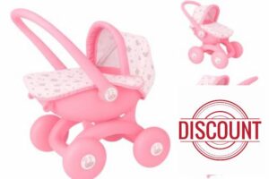 BabyBoo 4-IN-1 My First Pram Baby Doll Pushchair & Stroller Toy for Toddlers Interchangeable Pram with Carry Cot & Pushchair Perfect Role Play Toy for Boys & Girls Ages 18M+ Pink Strolle