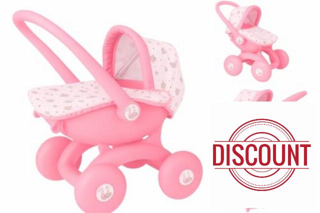 BabyBoo 4-IN-1 My First Pram Baby Doll Pushchair & Stroller Toy for Toddlers Interchangeable Pram with Carry Cot & Pushchair Perfect Role Play Toy for Boys & Girls Ages 18M+ Pink Strolle