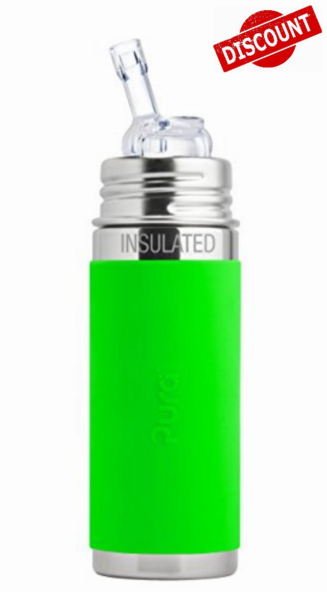 Pura Stainless Steel Insulated Bottle with Silicone Straw & Sleeve (Plastic Free