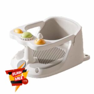 Comfortable Infant Bathtub Seat for 6-18M Baby Anti Slip Bathing Chair Cartoon Shower Stool with Drainable Hole Baby Bath Seat Feature Drainage Base