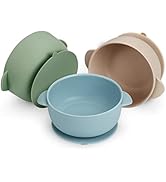 PandaEar Set of 3 Cute Silicone Baby Bibs for Babies & Toddlers (10-72 Months) Waterproof, Soft, ...