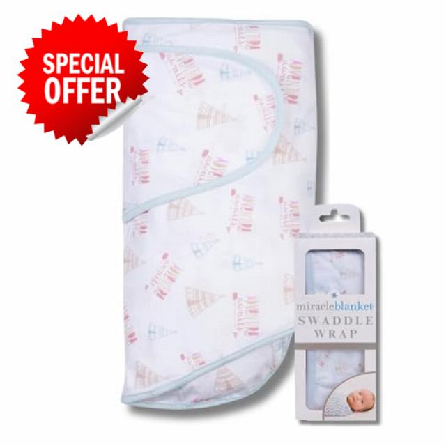 Miracle Blanket Baby Sleep Wearable Swaddle Wrap for Newborn Infant Boy or Girl 0-3 Months