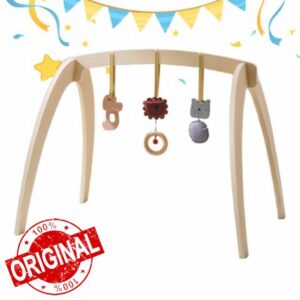 Baby Play Gym | Wooden Learning Toys with Rattle - Kids Play Gym with Detachable Sensory Toys | for Toddler Indoor Outdoor Home Bedroom Nursery Living Room Daily Shower Birthday