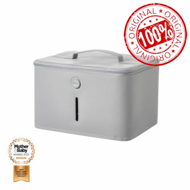 Nuby UV Baby Bottle Steriliser - 3 Minute Sterilising Cycle | Fast and Effective UV Electric Sterilising Solution | Kills 99.9% of Germs (Grey)