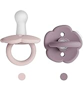 Moonkie Natural Silicon Soothers Set of 2, BPA-Free Baby Dummy, Comfy Safe Pacifier, Newborn Esse...