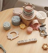 Moonkie Baby Stacking Cups Toy, Fun Educational Nesting Sorting Toy, Stack up Cup, Silicone Soft ...