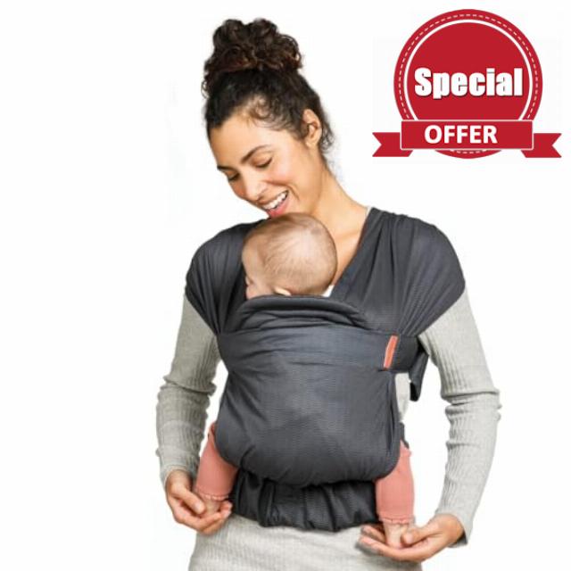 Infantino - Hug & Cuddle Adjustable Hybrid Wrap - Hybrid Baby Carrier and Sling - Simple Pressure Relief - Quilted Privacy Cover - Baby Essentials for Newborn 7-26lbs (3