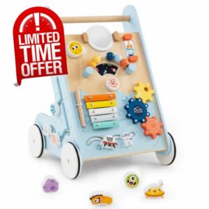 COSTWAY Wooden Baby Walker