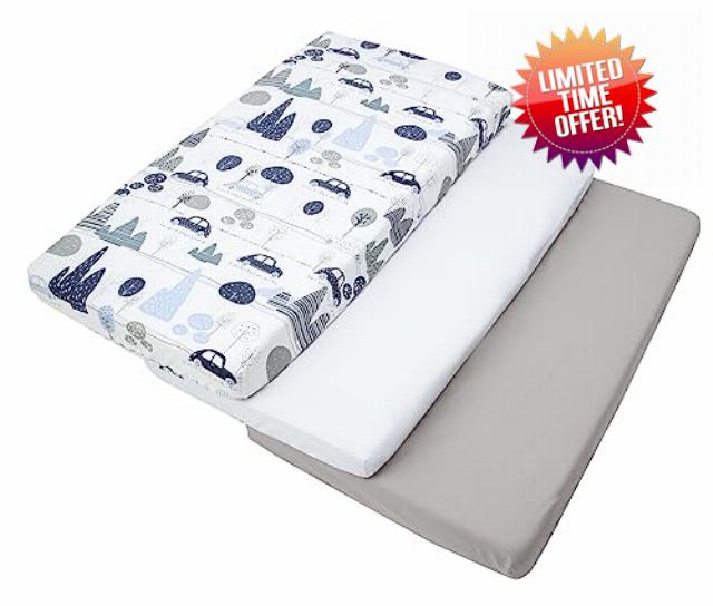 Medi Partners Set of 3 pcs. Fitted Sheet 60x120 cm 100% Cotton Baby Bed Linen Mattress Co