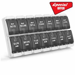 Sukuos AM PM Weekly 7 Day Pill Organizer