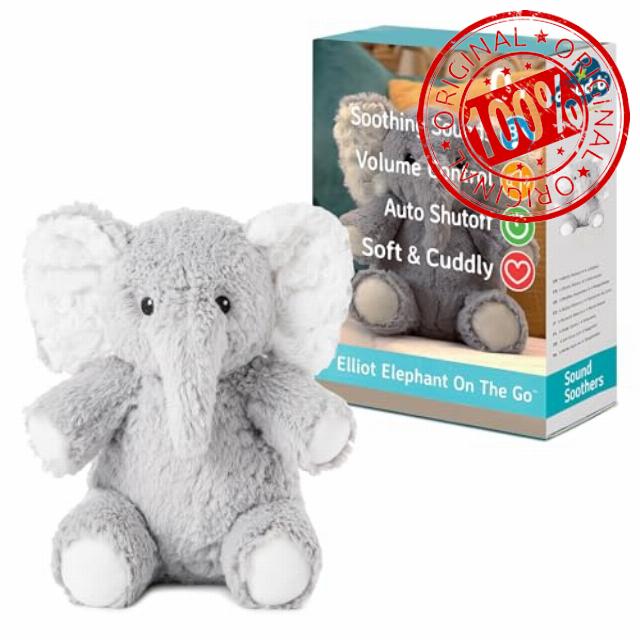Cloud b Elliot Elephant On The Go - Award-Winning Plush Travel Size Soothing White Noise Machine Baby Sleep Aid | Soft