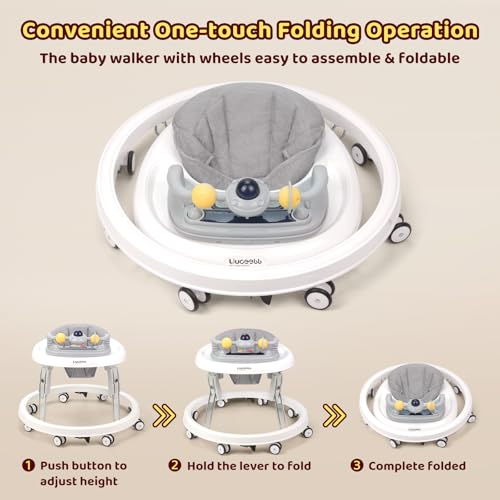 Baby Walkers for 1 Year Olds Suitable for All Terrains (Grey)