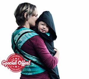 BundleBean - Babywearing All-Weather Waterproof Sling and Baby Carrier Cover (Plain Black) - Rain Cover with Fleece Lining