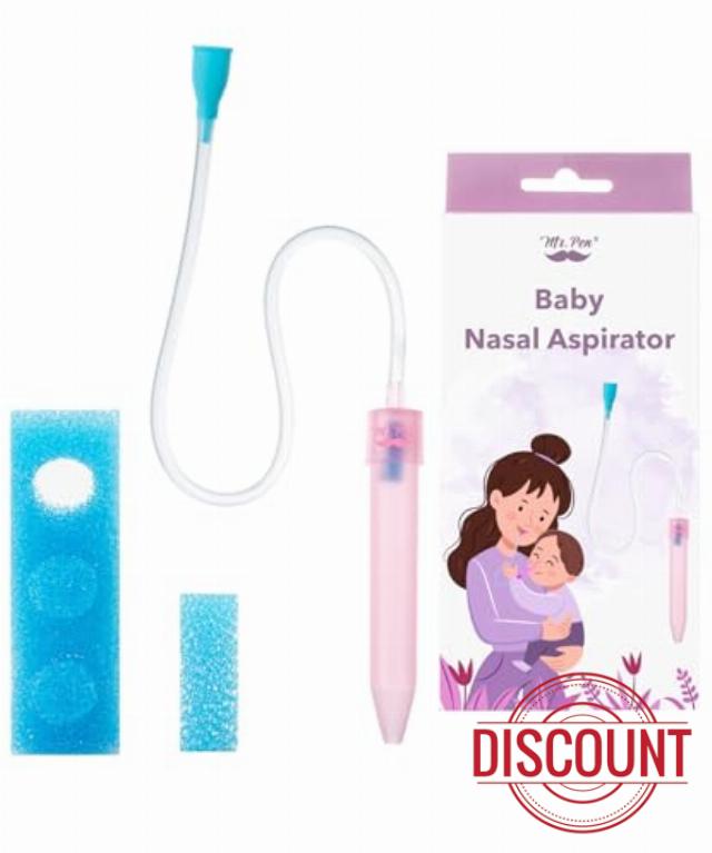 Mr. Pen Pink Baby Nasal Aspirator with 3 Extra Hygiene Filters