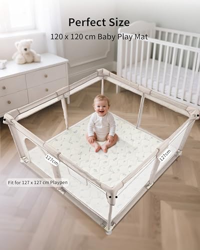 120×120cm Foldable Foam Padded Playmats for Babies Toddlers Kids