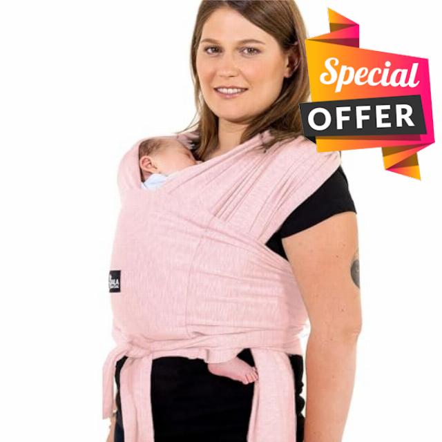 Koala Babycare Baby Sling Easy to Wear - Certified Ergonomic Support - Multi-Purpose Stretchy Baby Carrier Suitable up to 9 kg - Baby Wrap Carrier for Newborn - Pink - Registered Desig