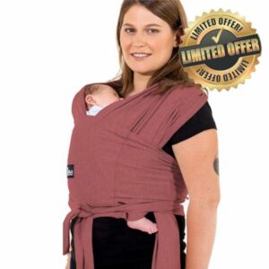 Koala Babycare Baby Sling Easy to Wear - Certified Ergonomic Support - Multi-Purpose Stretchy Baby Carrier Suitable up to 9 kg - Baby Wrap Carrier for Newborn - Bordeaux - Registered Desig