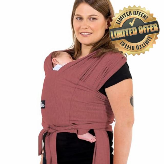 Koala Babycare Baby Sling Easy to Wear - Certified Ergonomic Support - Multi-Purpose Stretchy Baby Carrier Suitable up to 9 kg - Baby Wrap Carrier for Newborn - Bordeaux - Registered Desig