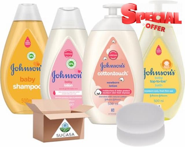Newborn Essentials 4pcs Bundle: Johnson's Head-to-Toe Baby Wash