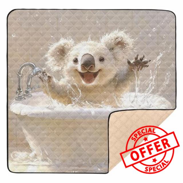 Funny Koala Retro Bathtub Soft Thick Baby Care Play mat for Indoor Outdoor Washable Foldable Infant Play Mat for Baby Toddler Infant