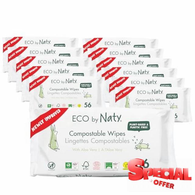 Naty Compostable Aloe Vera Baby Wipes - Unscented