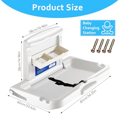 Baby Changing Unit for Commercial Bathroom CPC Compliant White