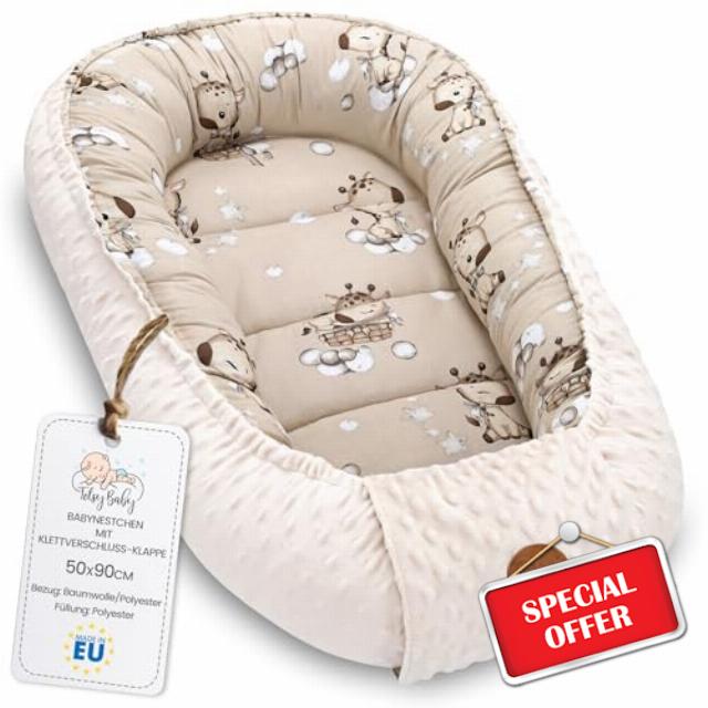 Baby Nest - Baby Nest for Newborns Minky Baby Nest for Crib Versatile Portable Nest Cuddle Nest Accessory for Crib Warm Winter Cocoon Giraffe