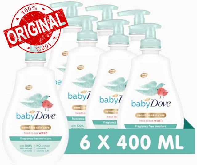 Baby Dove Fragrance-Free Head to Toe Wash - Gentle & Soothing Hair and Body Wash for Babies