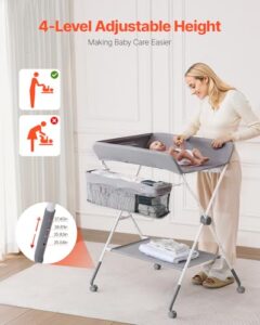 Foldable Diaper Change Station with Side Basket