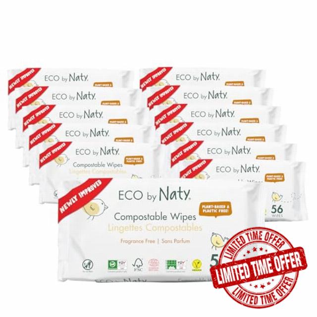Naty Compostable Baby Wipes – Unscented