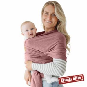 Baby Sling Wrap Newborn to Toddler Carrier 7-35lb - Soft Stretchy Baby Wrap Sling - Safety Tested - Hands-Free Baby Wrap Carrier - Newborn Sling (Dusty Pink)
