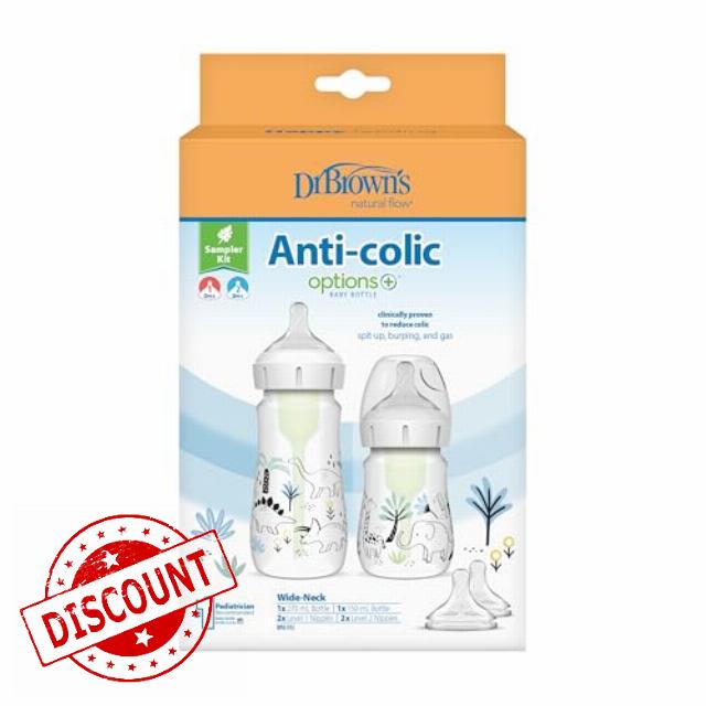 Dr. Brown’s Anti-Colic Options+ Wide-Neck Baby Bottle Sampler Ki
