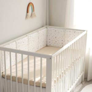 Cot Liner Headboard Bumper Padded Side Protectors Protect All Round Crib Rail Cover Baby Bed Baby Boys Girls Nursery Breathable Crib Bed Liner Bumper