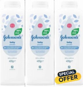 Johnson’s Baby Powder 3 Pack 1200g | Gentle Talc for Soft Smooth Skin | Hypoallergenic Formula for Daily Use | Unisex Baby Care Essentials | Keeps Skin Dry & Fresh