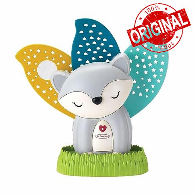 Infantino - 2-in-1 Musical Soother & Night Light Projector - Night Light Kids - Animated Colorful Projections - Soothing Animal Night Light for Baby - 5 Lullabies and 3 Nature Sounds - from 0 Months