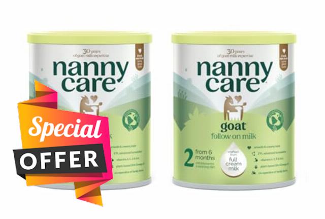 Nannycare Goat Based Follow On Milk – Stage 2 (6–12 Months) | Baby Powder Made from Whole Goats Milk | Nutritionally Complete Formula for Combination or Bottle Feeding – 800g - Pack of 2