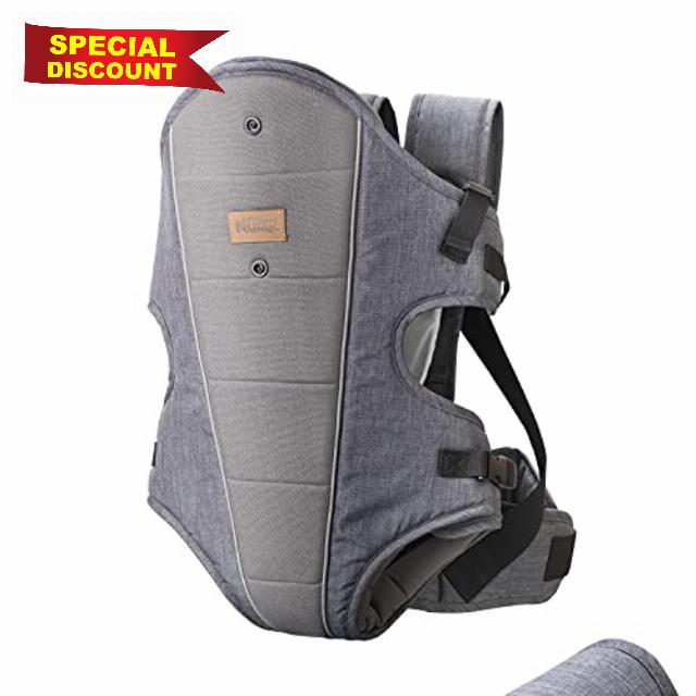 Nuby Newborn Baby Carrier – Ergonomic Design | Easy Adjustable | Lightweight | Suitable from Birth (Dark Grey)