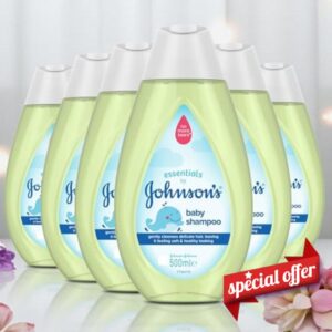 Johnson’s Essentials Baby Shampoo 6 x 500ml – Gentle Cleansing for Delicate Hair (Total 3000ml)