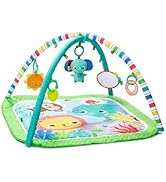 Bright Starts 4-in-1 Groovin’ Kicks Piano Gym, Tummy Time Play Mat & Activity Baby Toys,Tropical ...