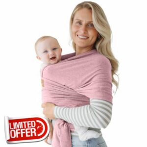 Baby Sling Wrap Newborn to Toddler Carrier 7-35lb - Soft Stretchy Baby Wrap Sling - Safety Tested - Hands-Free Baby Wrap Carrier - Newborn Sling (Blush Pink)